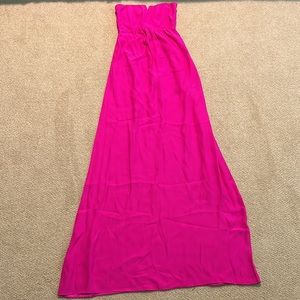Alice & Trixie Hot Pink Silk Maxi Dress